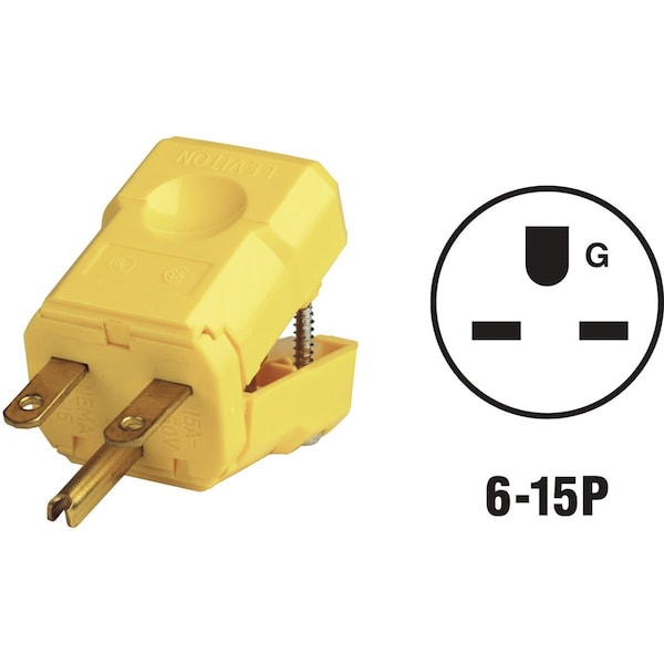 15A 250V 3-Wire 2-Pole Python Cord Plug